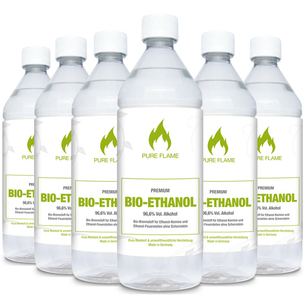 6 x 1 Liter Premium Bio-Ethanol 96,6%
